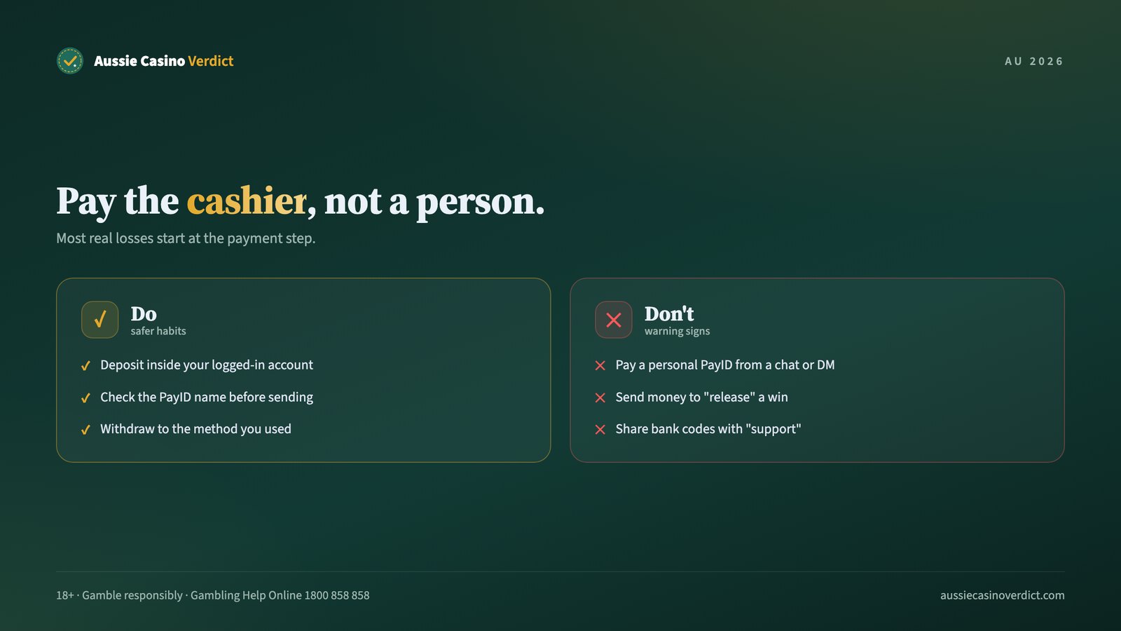 Safe and unsafe ways to pay at an online casino